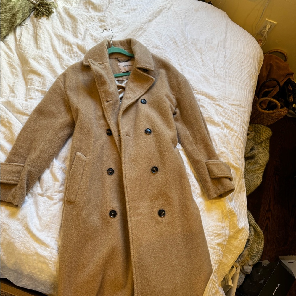 BCBGeneration Tan Double-Breasted Trench Coat